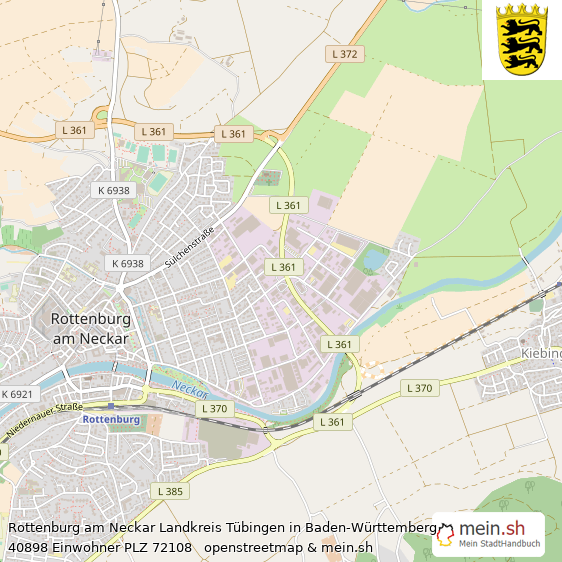 Rottenburg am Neckar Landkreis Tübingen Lageplan © Openstreetmap Contributors Rottenburg am Neckar Kleine Mittelstadt Lageplan